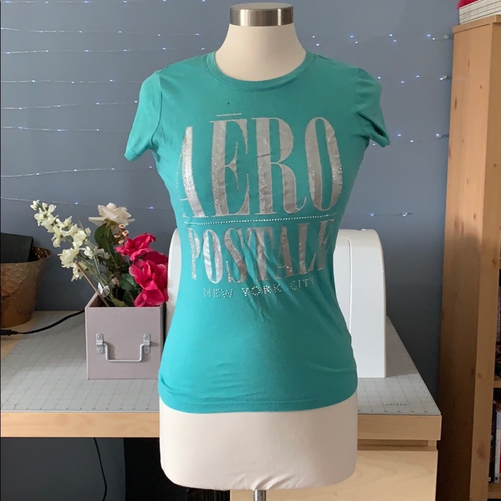 Turquoise Sparkle AERO Tee A053